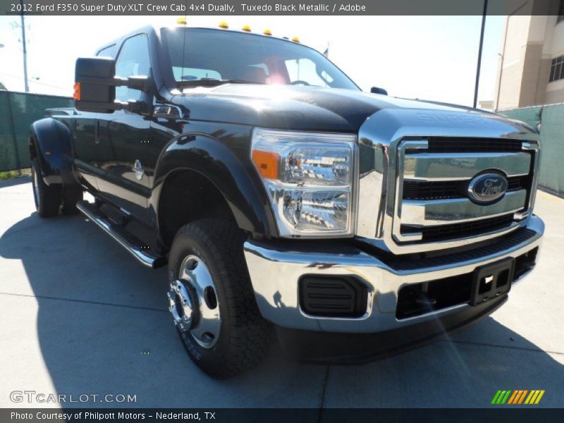 Tuxedo Black Metallic / Adobe 2012 Ford F350 Super Duty XLT Crew Cab 4x4 Dually