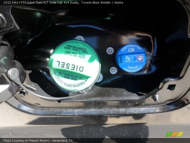 Tuxedo Black Metallic / Adobe 2012 Ford F350 Super Duty XLT Crew Cab 4x4 Dually