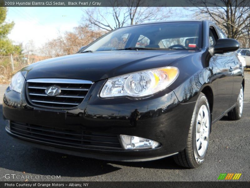 Black Pearl / Gray 2009 Hyundai Elantra GLS Sedan