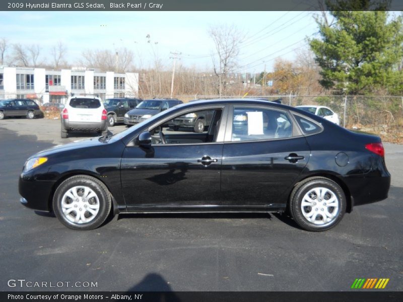 Black Pearl / Gray 2009 Hyundai Elantra GLS Sedan