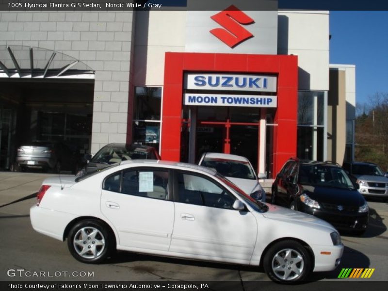 Nordic White / Gray 2005 Hyundai Elantra GLS Sedan