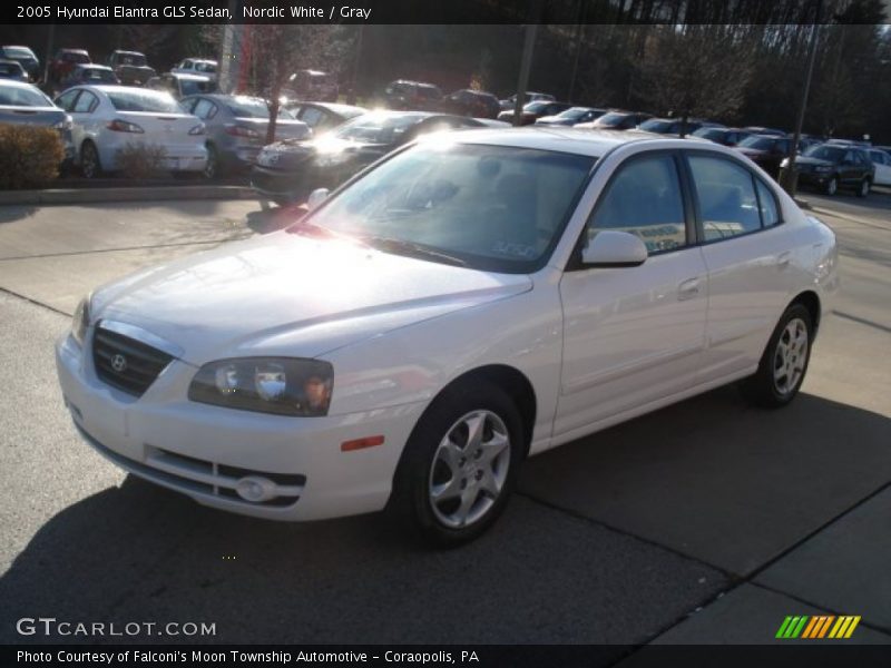 Nordic White / Gray 2005 Hyundai Elantra GLS Sedan