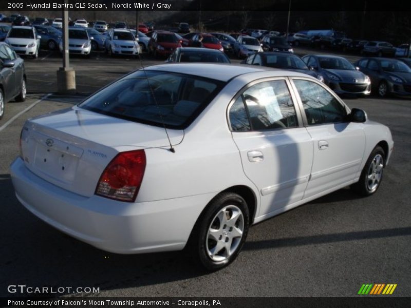 Nordic White / Gray 2005 Hyundai Elantra GLS Sedan