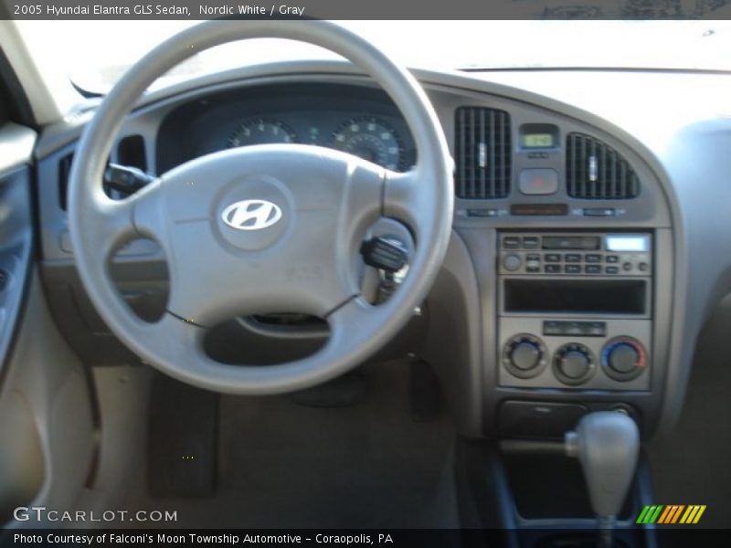 Nordic White / Gray 2005 Hyundai Elantra GLS Sedan