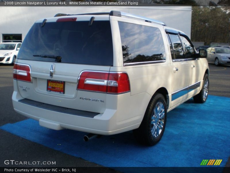White Suede Metallic / Camel/Sand Piping 2008 Lincoln Navigator L Luxury 4x4