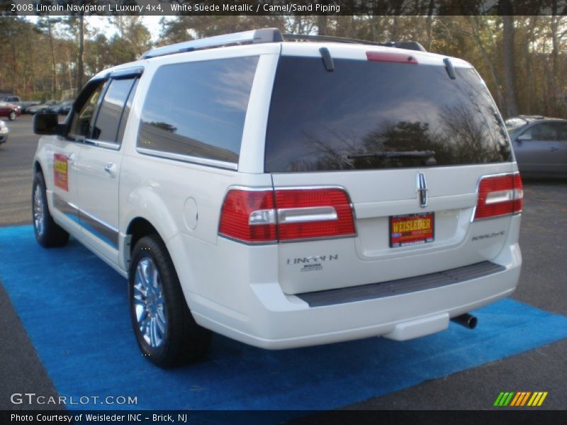White Suede Metallic / Camel/Sand Piping 2008 Lincoln Navigator L Luxury 4x4