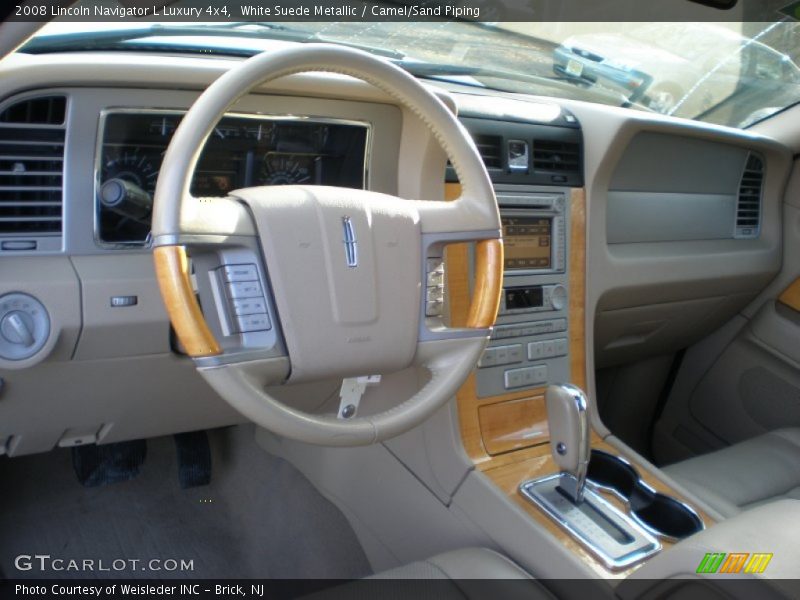 White Suede Metallic / Camel/Sand Piping 2008 Lincoln Navigator L Luxury 4x4