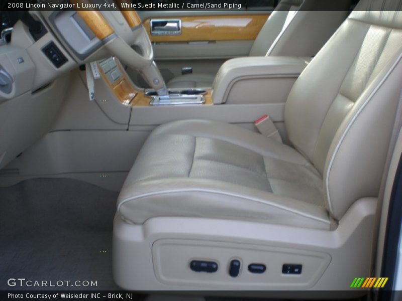 White Suede Metallic / Camel/Sand Piping 2008 Lincoln Navigator L Luxury 4x4