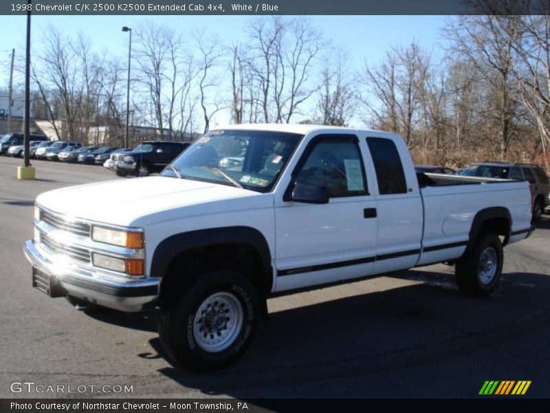 White / Blue 1998 Chevrolet C/K 2500 K2500 Extended Cab 4x4