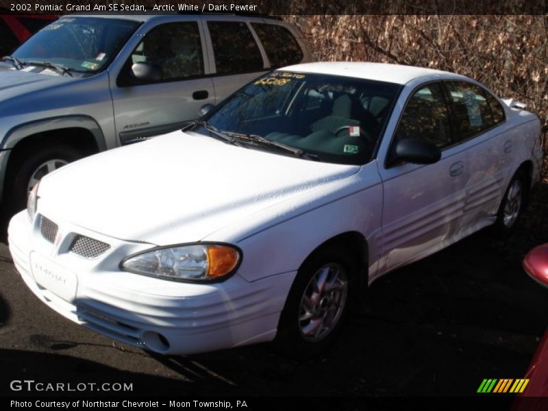 Arctic White / Dark Pewter 2002 Pontiac Grand Am SE Sedan