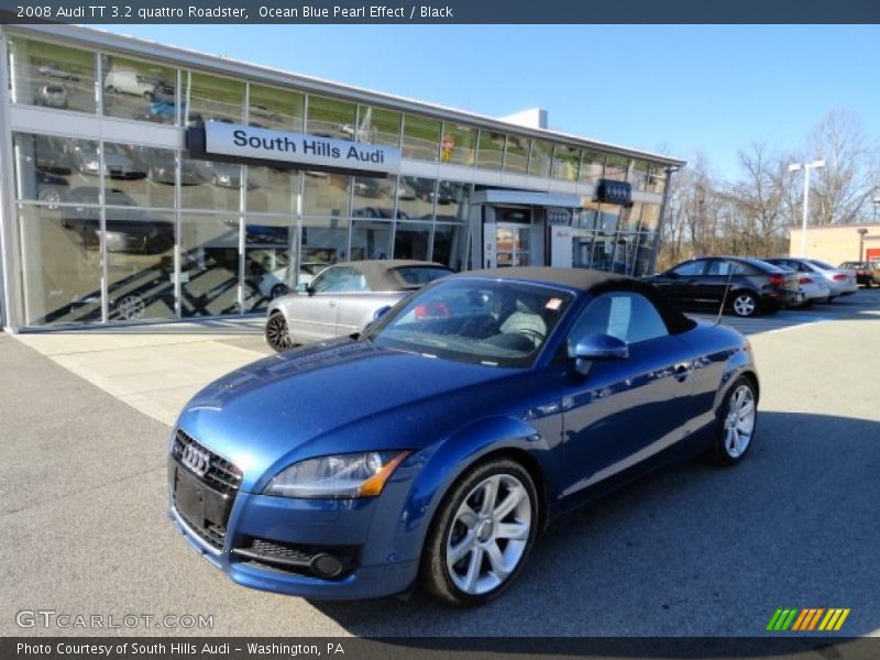 Ocean Blue Pearl Effect / Black 2008 Audi TT 3.2 quattro Roadster