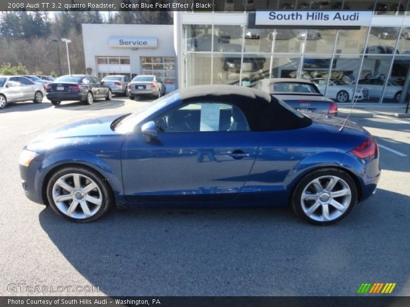 Ocean Blue Pearl Effect / Black 2008 Audi TT 3.2 quattro Roadster