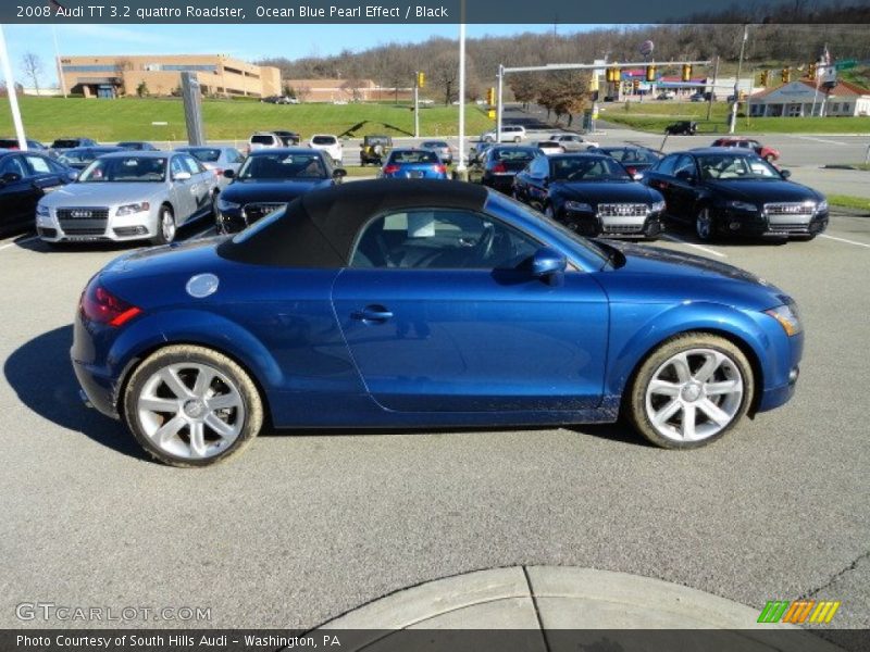 Ocean Blue Pearl Effect / Black 2008 Audi TT 3.2 quattro Roadster