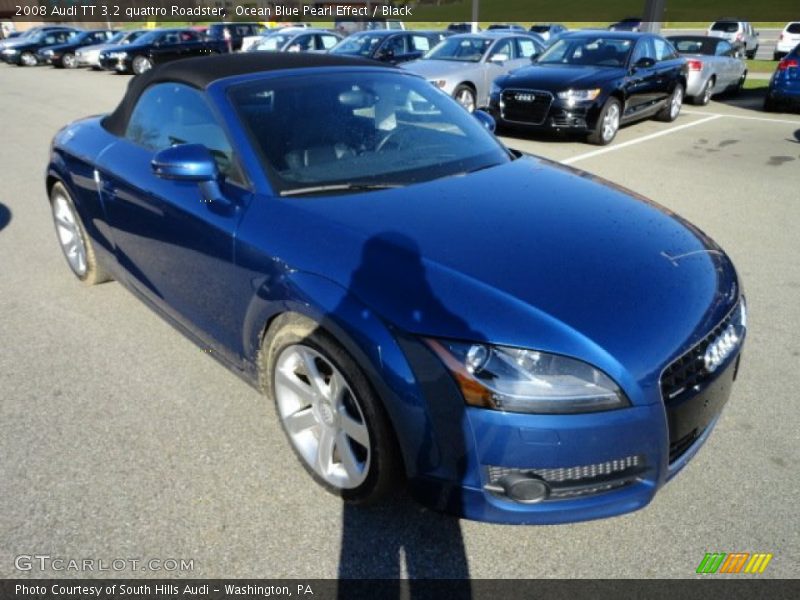 Ocean Blue Pearl Effect / Black 2008 Audi TT 3.2 quattro Roadster