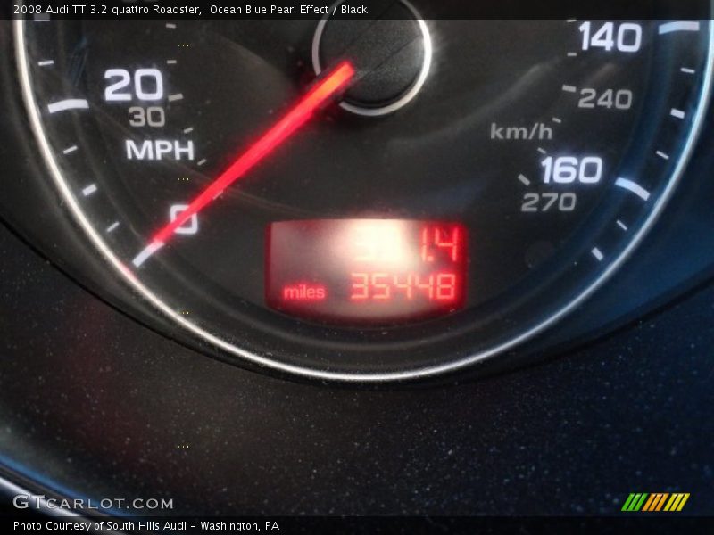Ocean Blue Pearl Effect / Black 2008 Audi TT 3.2 quattro Roadster