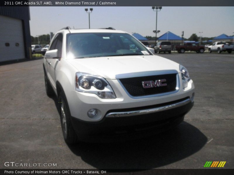 White Diamond Tintcoat / Cashmere 2011 GMC Acadia SLT AWD
