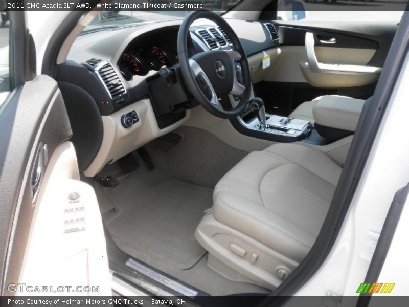 White Diamond Tintcoat / Cashmere 2011 GMC Acadia SLT AWD