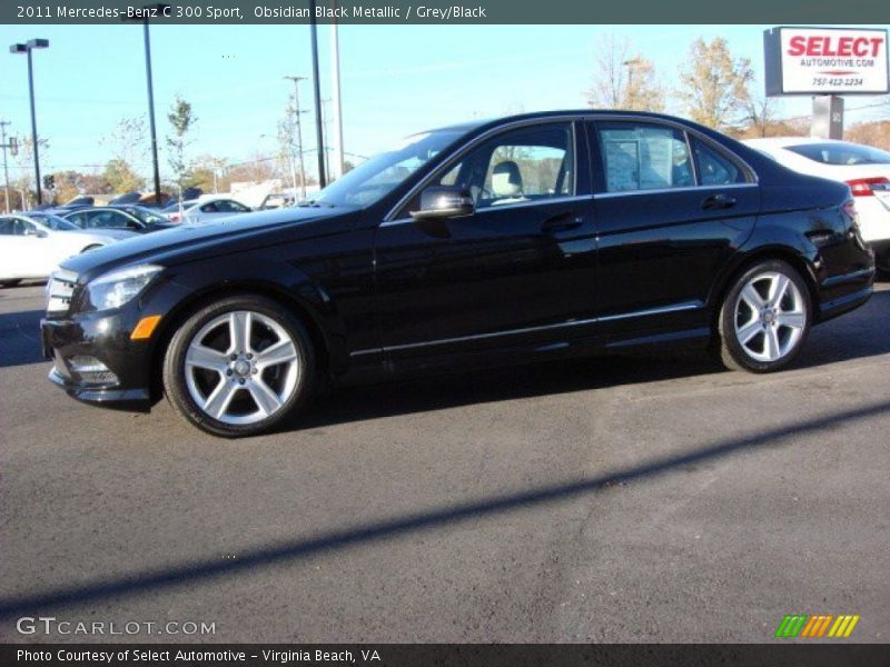 Obsidian Black Metallic / Grey/Black 2011 Mercedes-Benz C 300 Sport