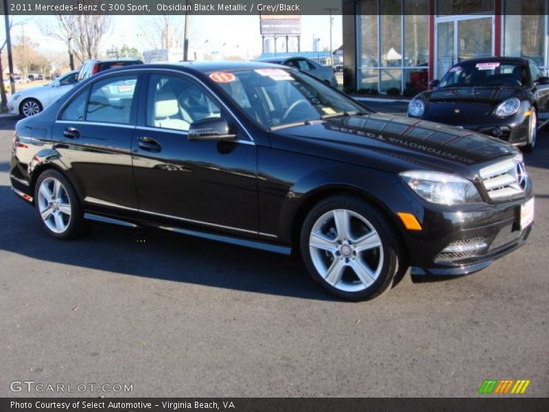 Obsidian Black Metallic / Grey/Black 2011 Mercedes-Benz C 300 Sport