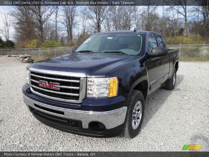 Midnight Blue Metallic / Dark Titanium 2012 GMC Sierra 1500 SL Extended Cab 4x4