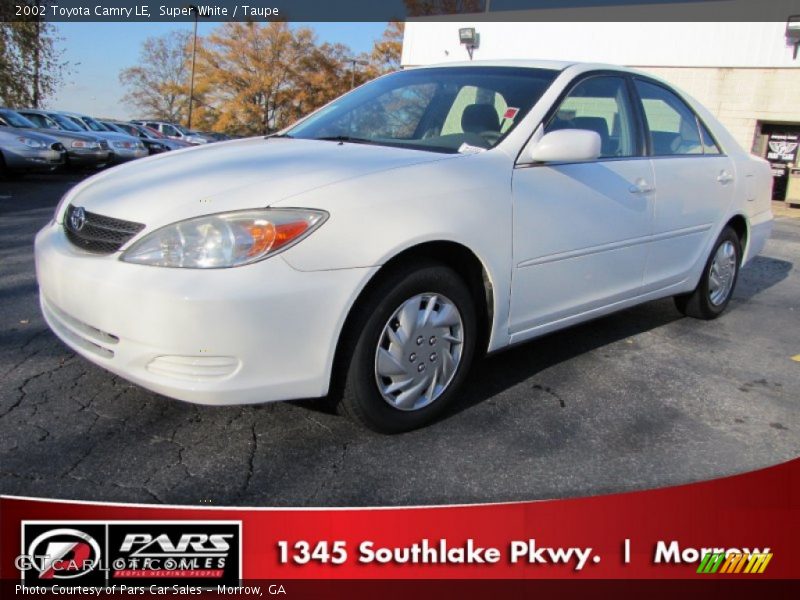 Super White / Taupe 2002 Toyota Camry LE