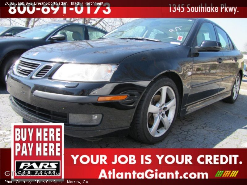 Black / Parchment 2003 Saab 9-3 Linear Sport Sedan