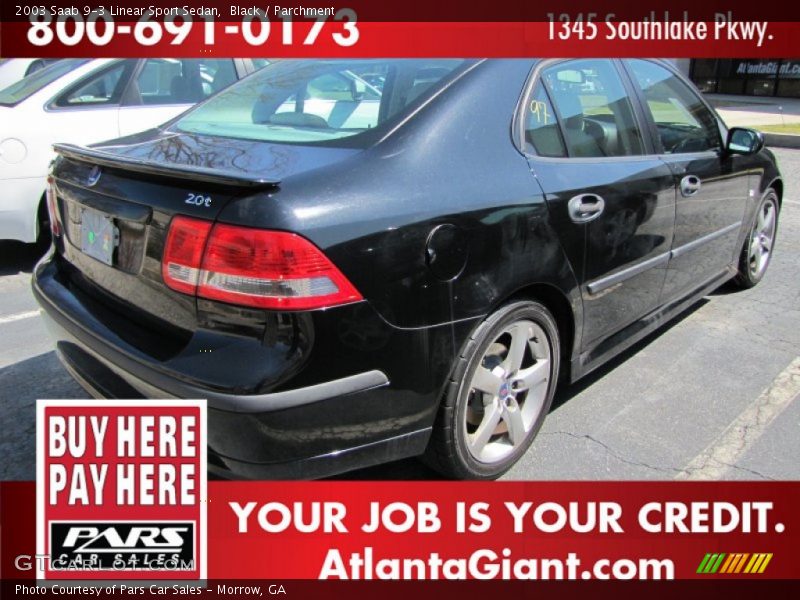 Black / Parchment 2003 Saab 9-3 Linear Sport Sedan