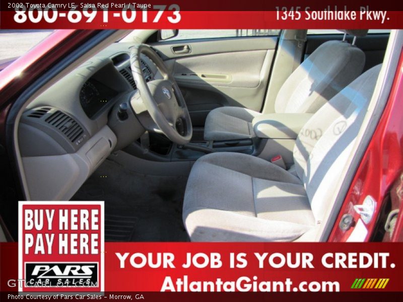 Salsa Red Pearl / Taupe 2002 Toyota Camry LE