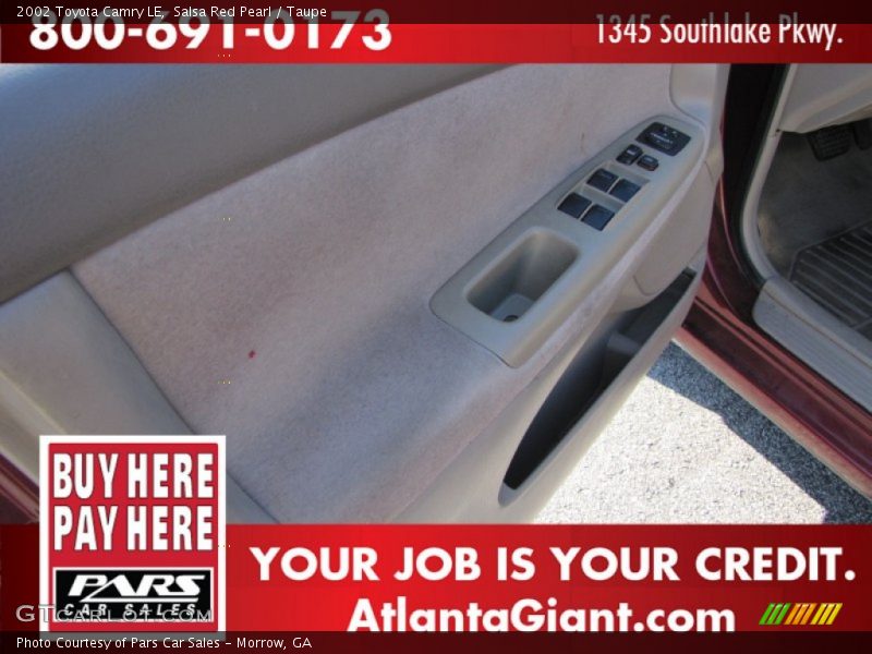 Salsa Red Pearl / Taupe 2002 Toyota Camry LE