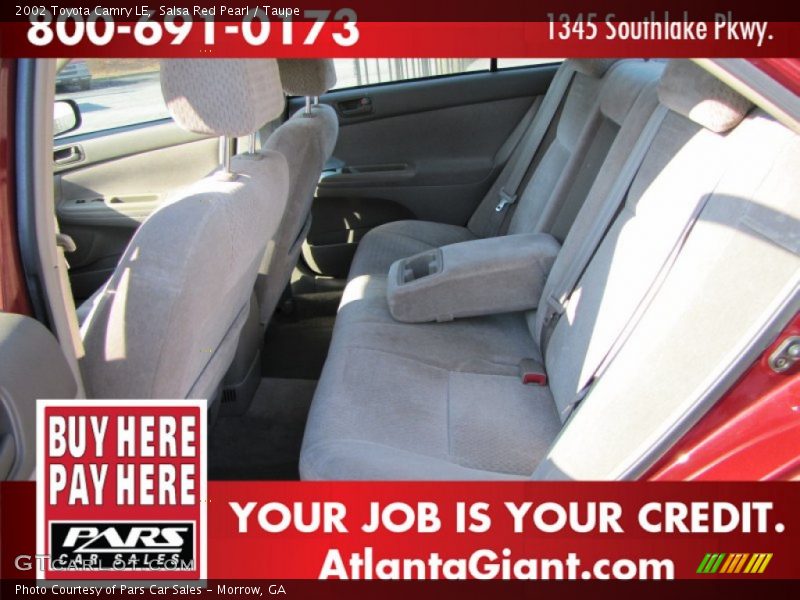 Salsa Red Pearl / Taupe 2002 Toyota Camry LE