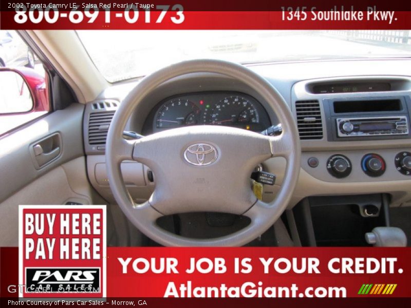 Salsa Red Pearl / Taupe 2002 Toyota Camry LE