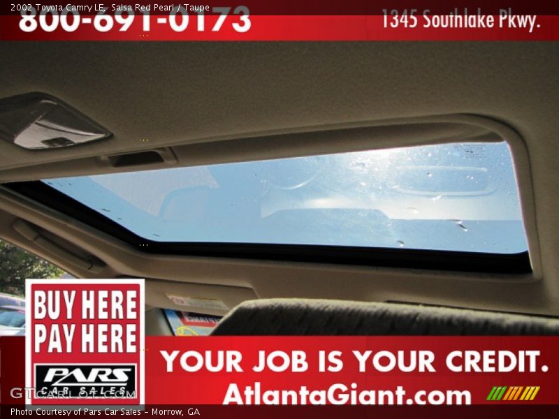 Salsa Red Pearl / Taupe 2002 Toyota Camry LE