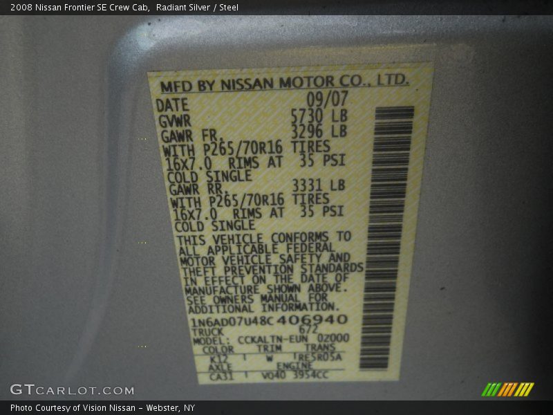 Radiant Silver / Steel 2008 Nissan Frontier SE Crew Cab
