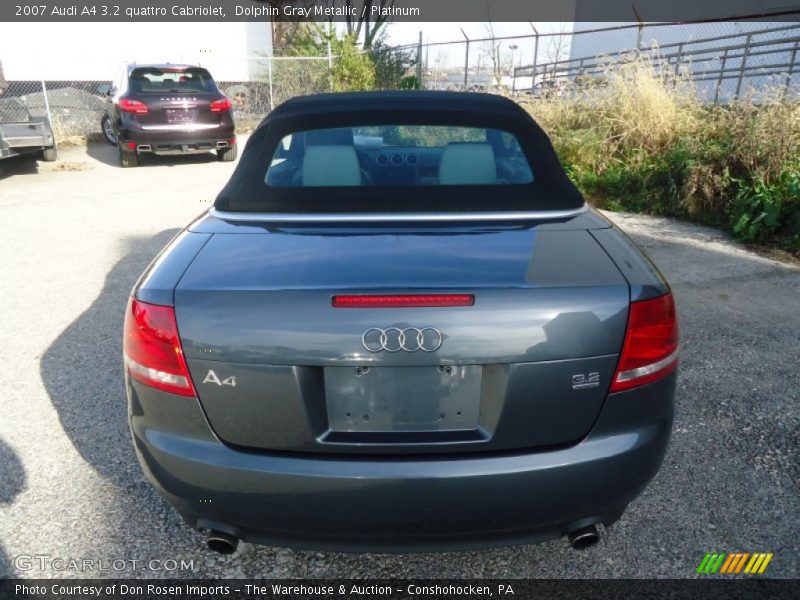 Dolphin Gray Metallic / Platinum 2007 Audi A4 3.2 quattro Cabriolet