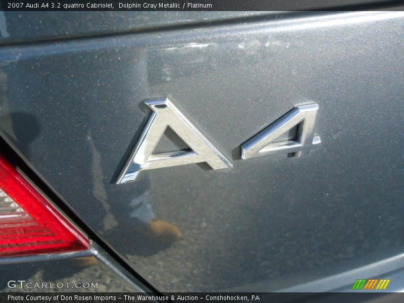 Dolphin Gray Metallic / Platinum 2007 Audi A4 3.2 quattro Cabriolet