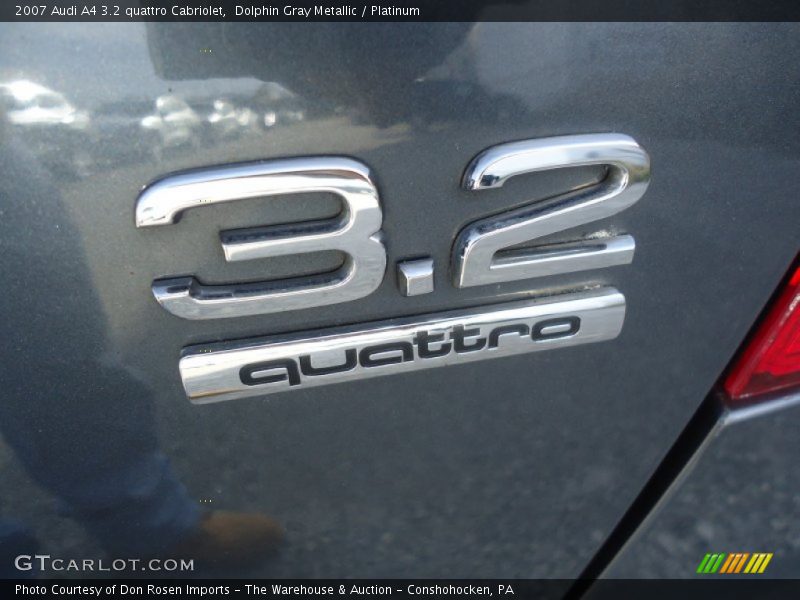 Dolphin Gray Metallic / Platinum 2007 Audi A4 3.2 quattro Cabriolet