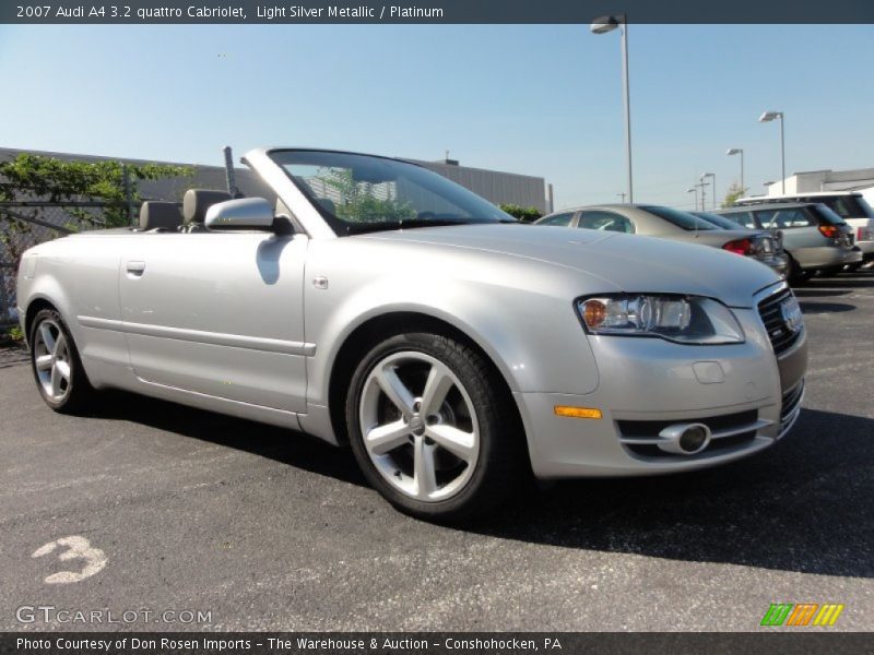 Light Silver Metallic / Platinum 2007 Audi A4 3.2 quattro Cabriolet