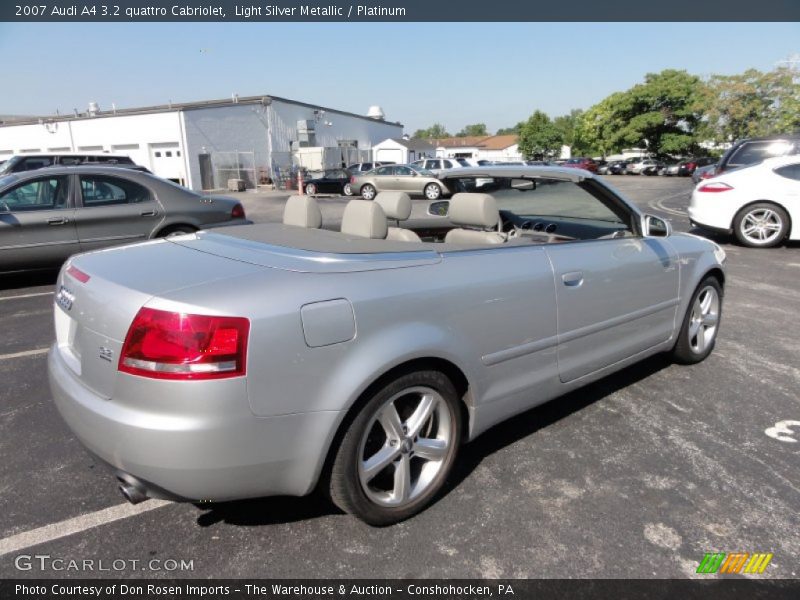 Light Silver Metallic / Platinum 2007 Audi A4 3.2 quattro Cabriolet