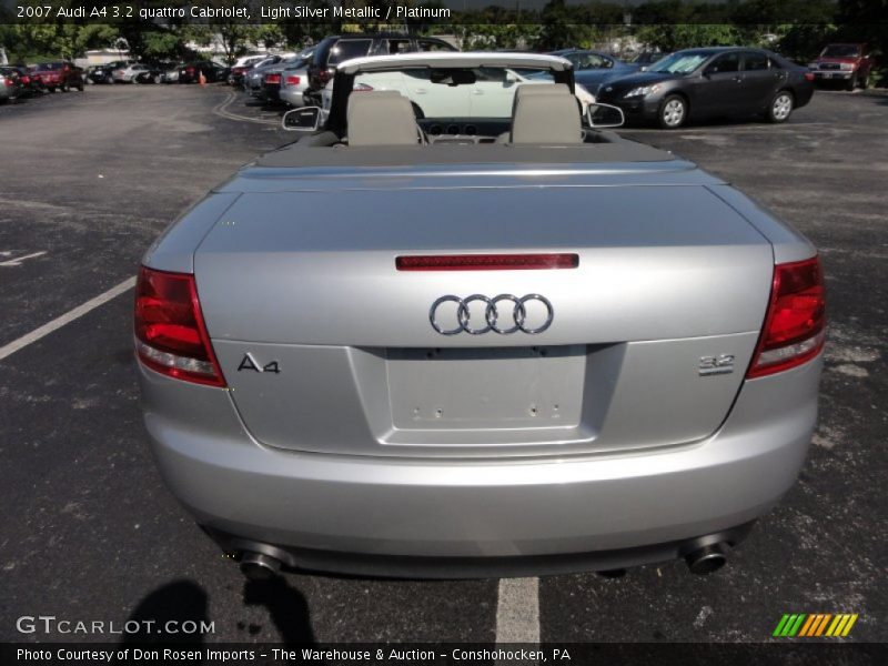 Light Silver Metallic / Platinum 2007 Audi A4 3.2 quattro Cabriolet