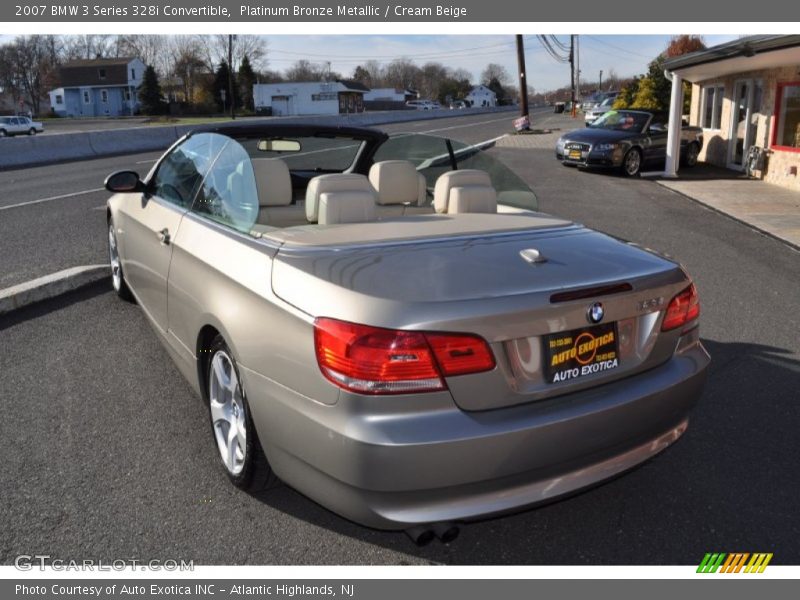 Platinum Bronze Metallic / Cream Beige 2007 BMW 3 Series 328i Convertible