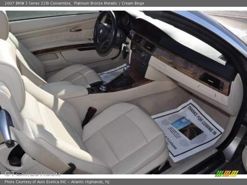 Platinum Bronze Metallic / Cream Beige 2007 BMW 3 Series 328i Convertible