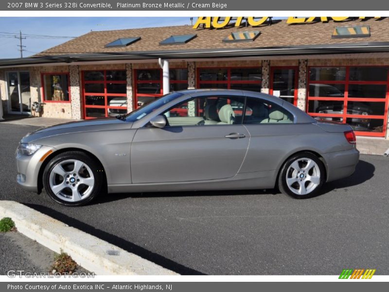 Platinum Bronze Metallic / Cream Beige 2007 BMW 3 Series 328i Convertible