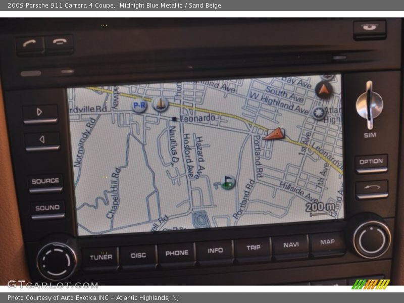 Navigation of 2009 911 Carrera 4 Coupe