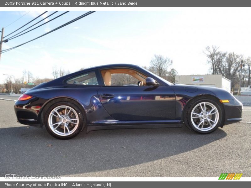 Midnight Blue Metallic / Sand Beige 2009 Porsche 911 Carrera 4 Coupe