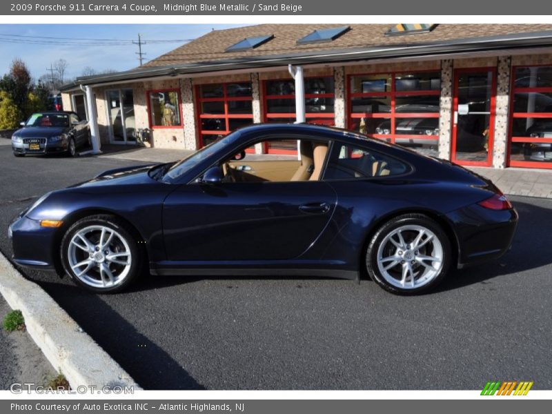 Midnight Blue Metallic / Sand Beige 2009 Porsche 911 Carrera 4 Coupe