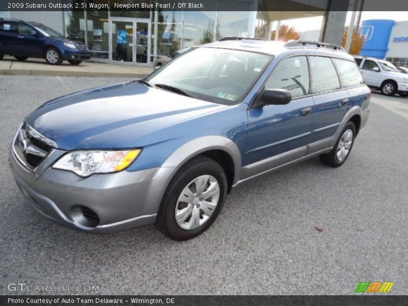 Newport Blue Pearl / Off Black 2009 Subaru Outback 2.5i Wagon