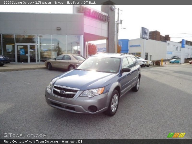 Newport Blue Pearl / Off Black 2009 Subaru Outback 2.5i Wagon