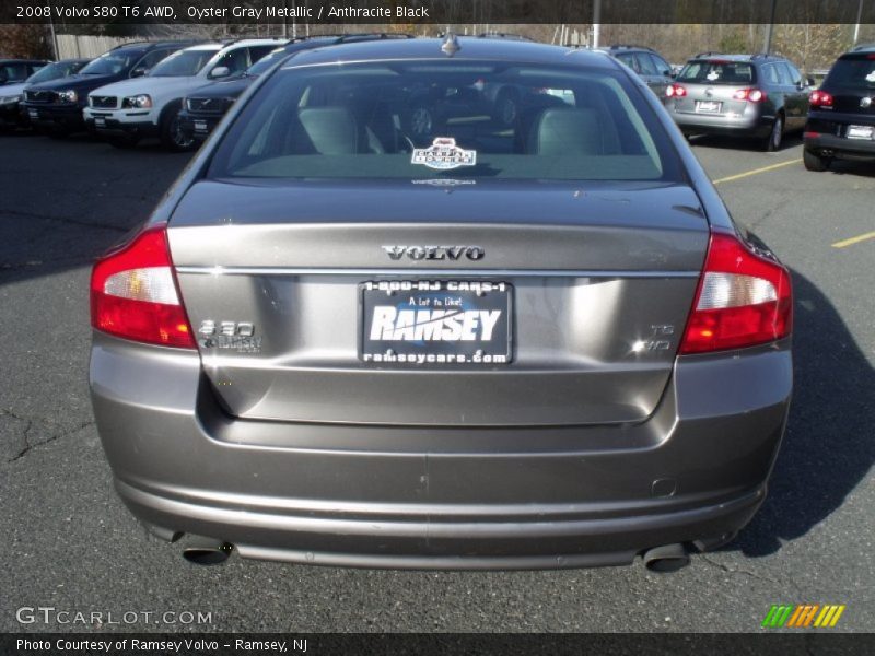 Oyster Gray Metallic / Anthracite Black 2008 Volvo S80 T6 AWD