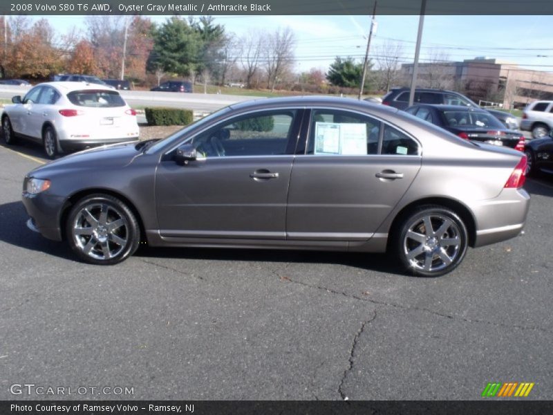 Oyster Gray Metallic / Anthracite Black 2008 Volvo S80 T6 AWD