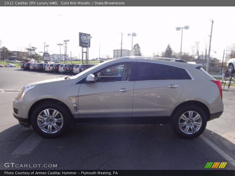 Gold Mist Metallic / Shale/Brownstone 2012 Cadillac SRX Luxury AWD